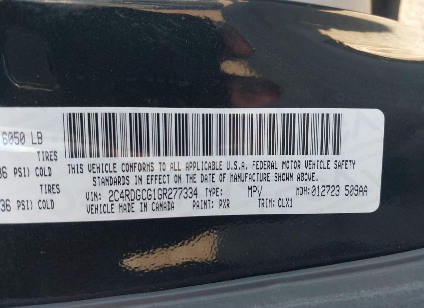 Photo 9 of 2016 Dodge Grand CARAVAN SXT (VIN 2C4RDGCG1GR277334)