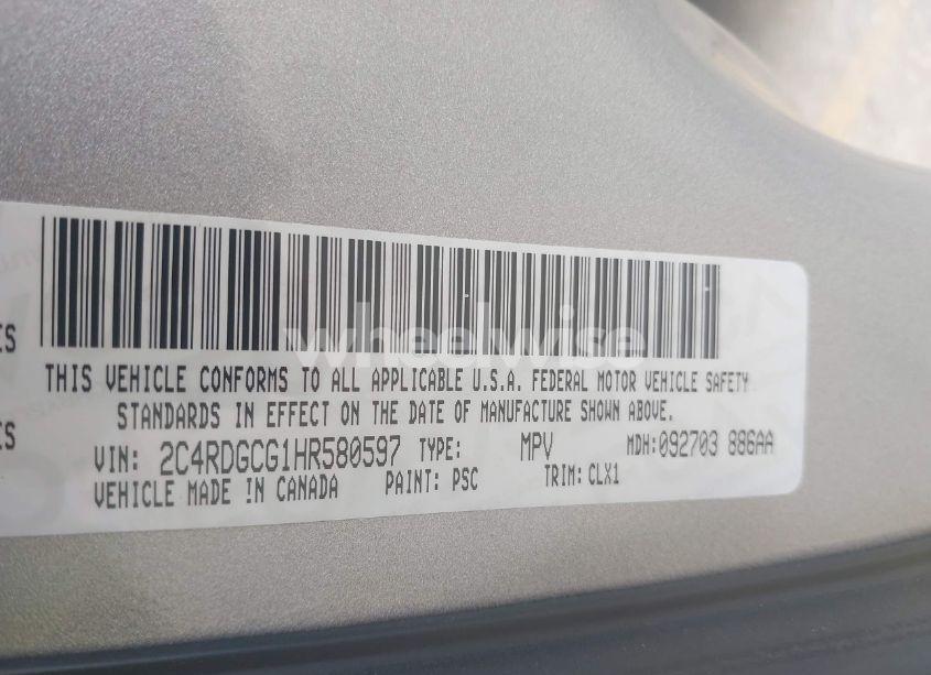 Photo 9 of 2017 Dodge Grand CARAVAN SXT (VIN 2C4RDGCG1HR580597)