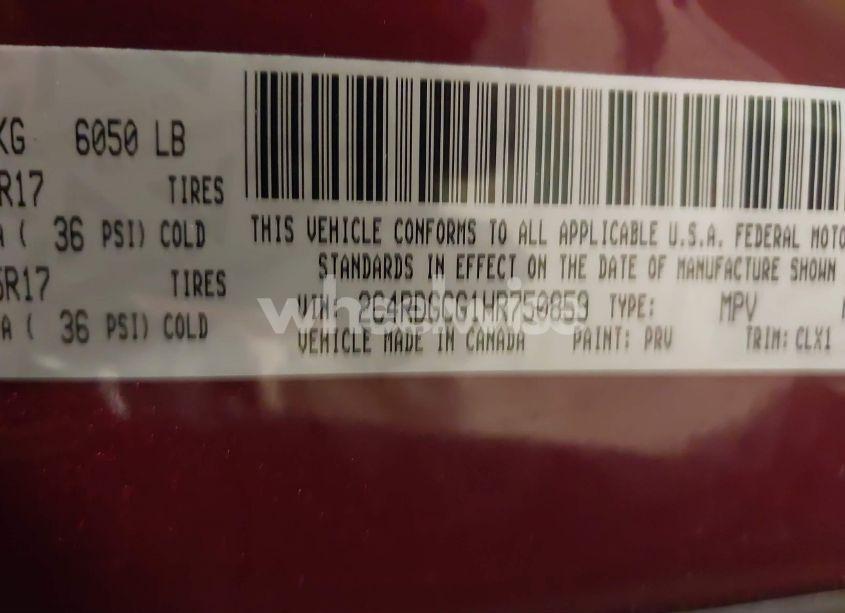 Photo 9 of 2017 Dodge Grand CARAVAN SXT (VIN 2C4RDGCG1HR750859)