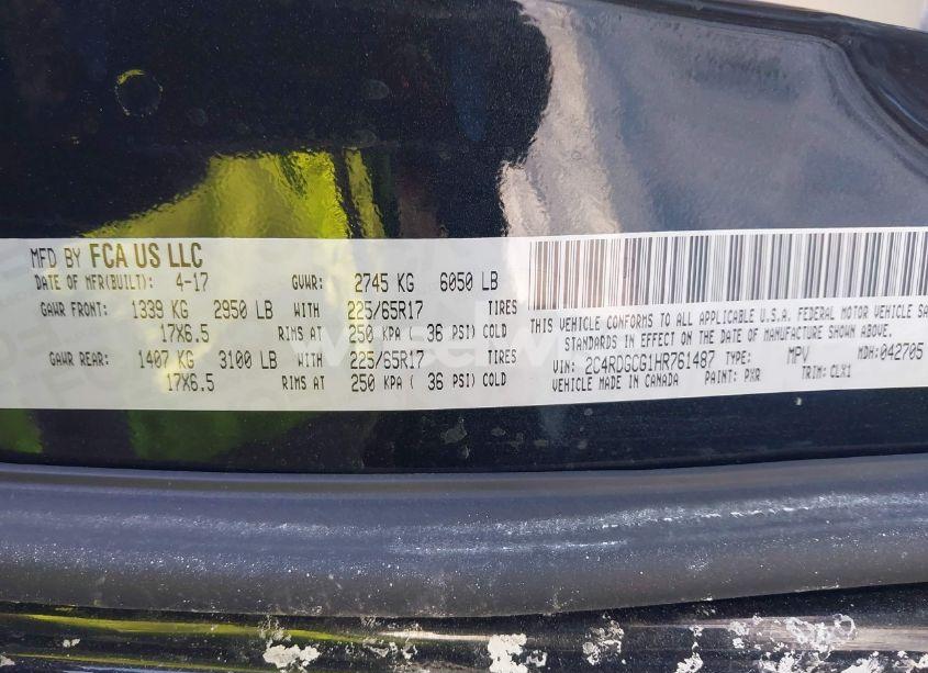 Photo 9 of 2017 Dodge Grand CARAVAN SXT (VIN 2C4RDGCG1HR761487)