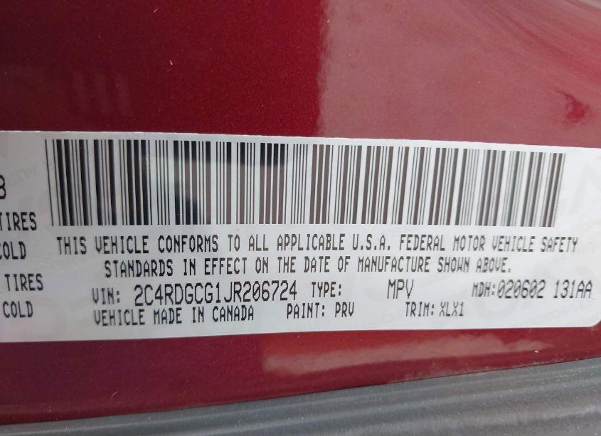 Photo 9 of 2018 Dodge Grand CARAVAN SXT (VIN 2C4RDGCG1JR206724)