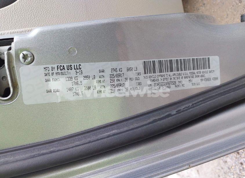 Photo 9 of 2019 Dodge Grand CARAVAN SXT (VIN 2C4RDGCG1KR672526)