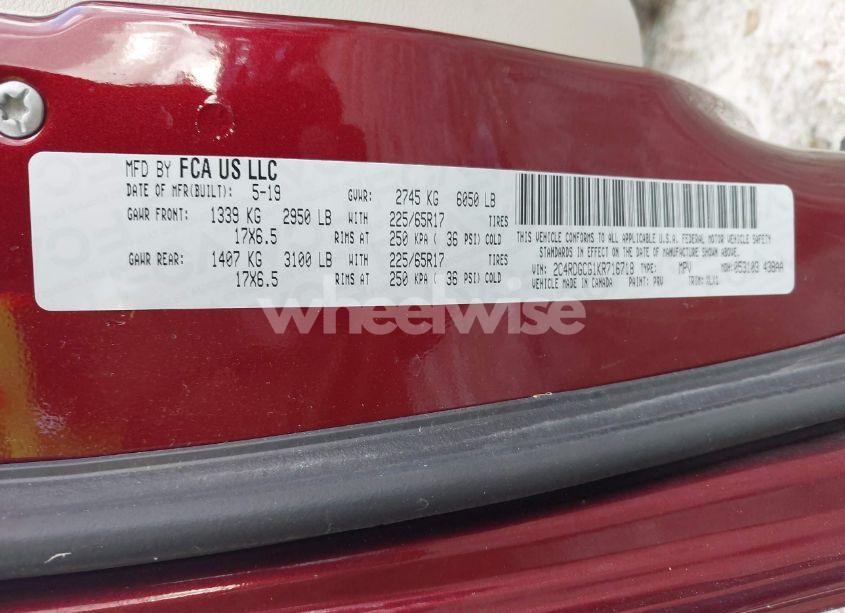 Photo 9 of 2019 Dodge Grand CARAVAN SXT (VIN 2C4RDGCG1KR716718)