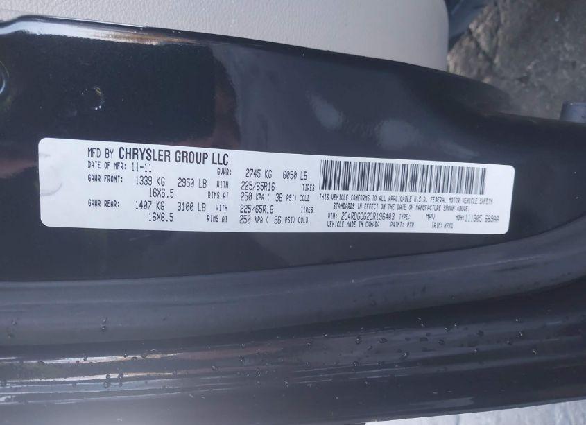 Photo 9 of 2012 Dodge Grand CARAVAN SXT (VIN 2C4RDGCG2CR196403)