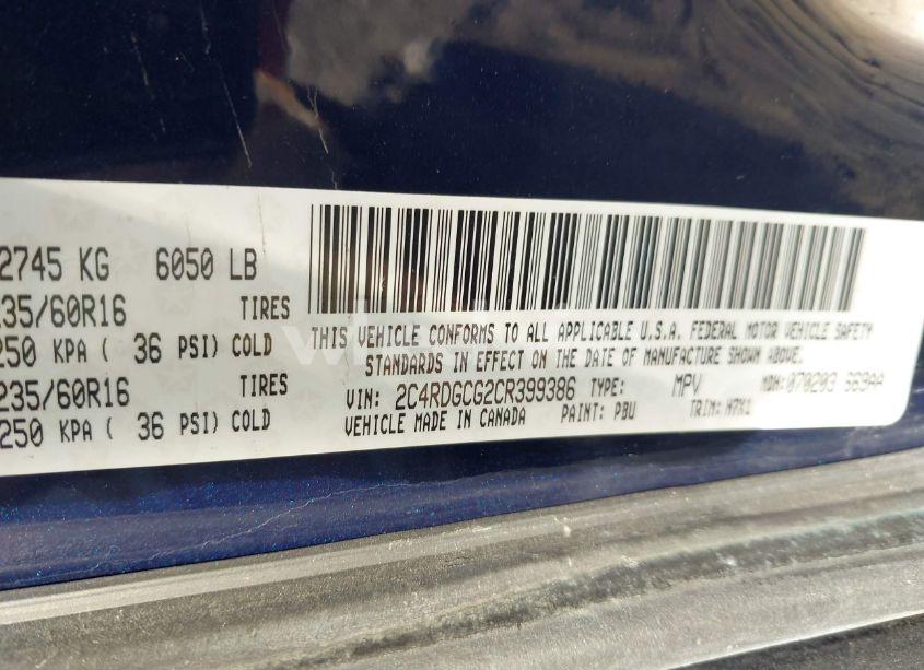 Photo 9 of 2012 Dodge Grand CARAVAN SXT (VIN 2C4RDGCG2CR399386)