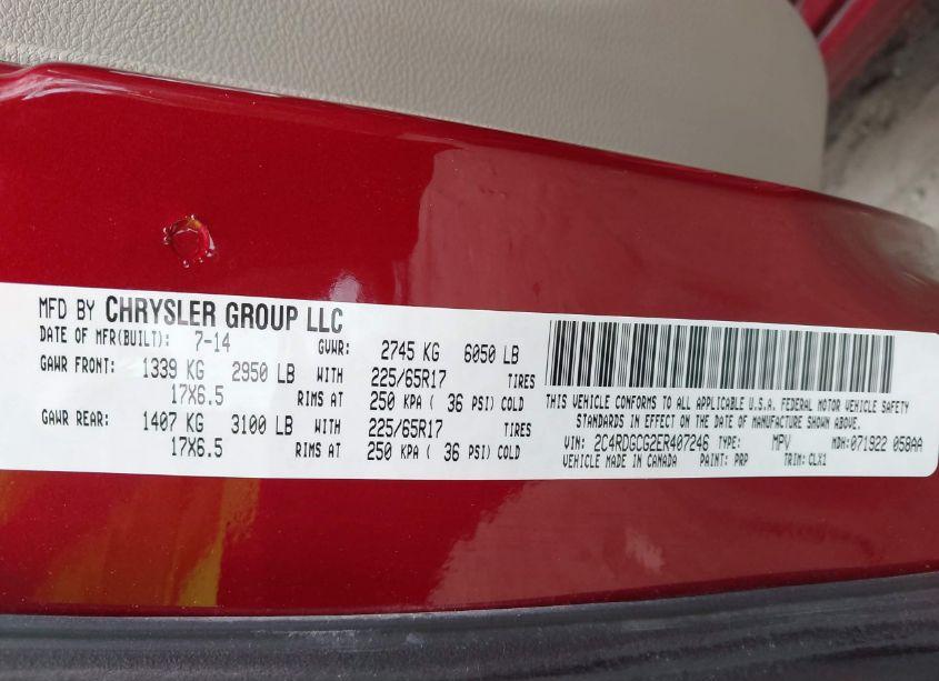 Photo 9 of 2014 Dodge Grand CARAVAN SXT 30TH ANNIVERSARY (VIN 2C4RDGCG2ER407246)