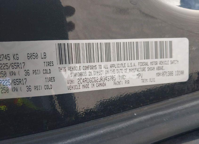 Photo 9 of 2018 Dodge Grand CARAVAN SXT (VIN 2C4RDGCG2JR343705)