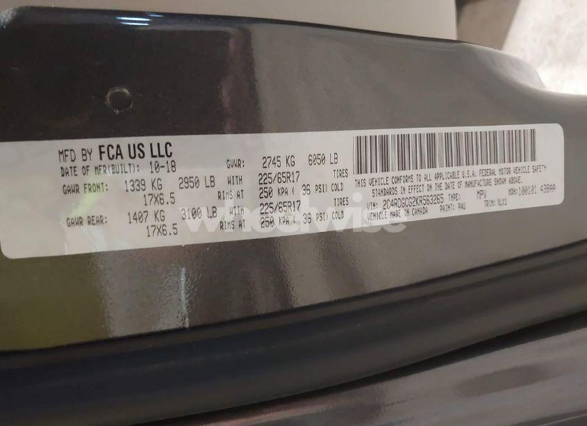 Photo 9 of 2019 Dodge Grand CARAVAN SXT (VIN 2C4RDGCG2KR563265)