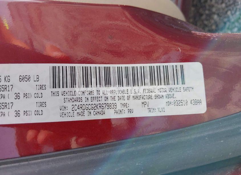 Photo 9 of 2019 Dodge Grand CARAVAN SXT (VIN 2C4RDGCG2KR679839)