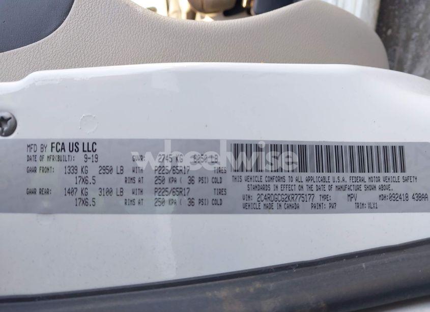 Photo 9 of 2019 Dodge Grand CARAVAN SXT (VIN 2C4RDGCG2KR775177)