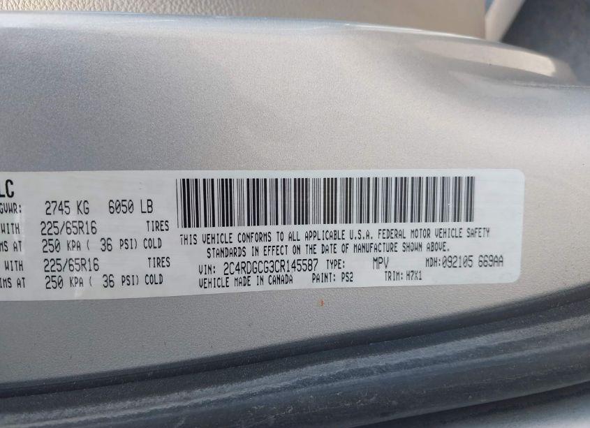 Photo 9 of 2012 Dodge Grand CARAVAN SXT (VIN 2C4RDGCG3CR145587)