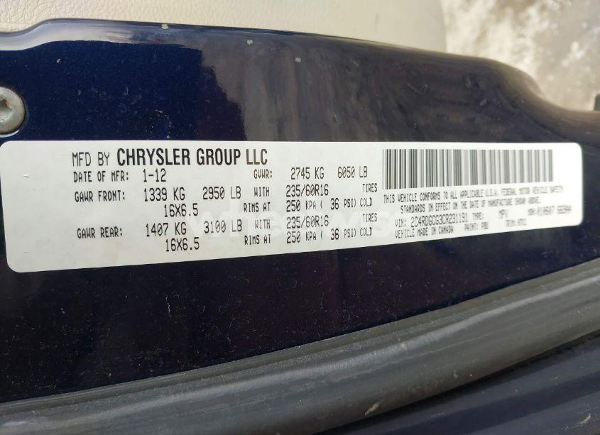 Photo 9 of 2012 Dodge Grand CARAVAN SXT (VIN 2C4RDGCG3CR231191)