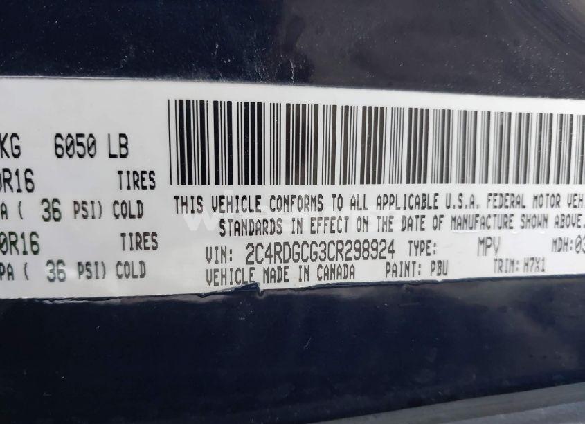 Photo 9 of 2012 Dodge Grand CARAVAN SXT (VIN 2C4RDGCG3CR298924)