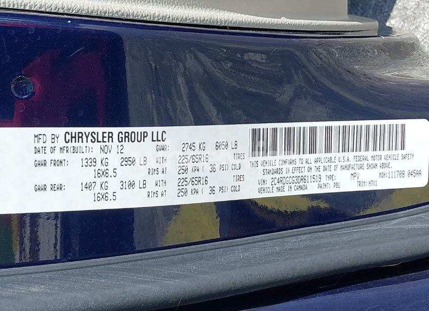 Photo 9 of 2013 Dodge Grand CARAVAN SXT (VIN 2C4RDGCG3DR611519)