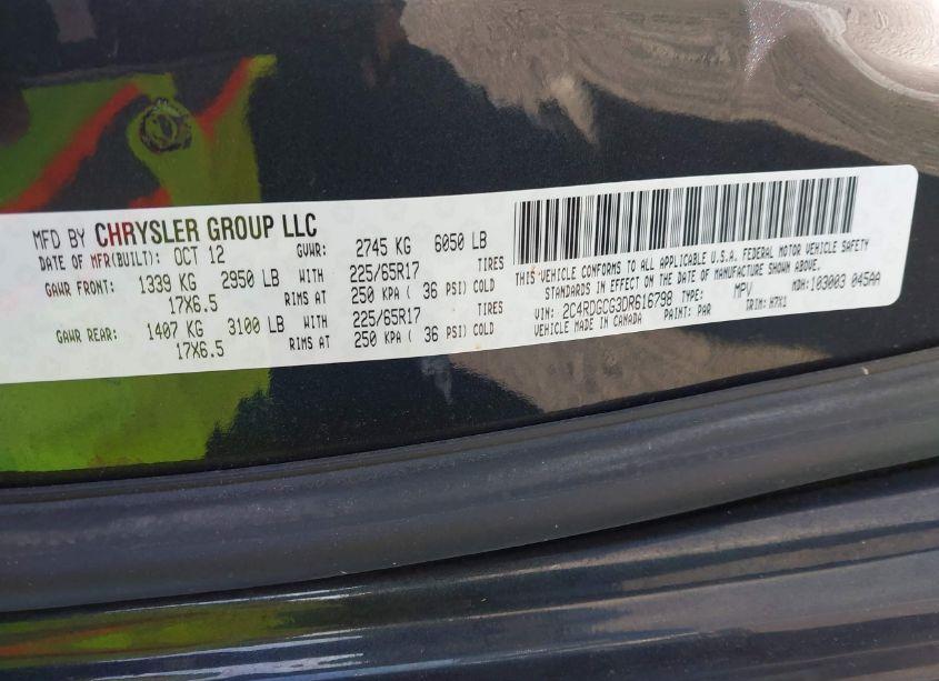 Photo 9 of 2013 Dodge Grand CARAVAN SXT (VIN 2C4RDGCG3DR616798)