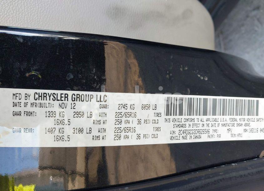 Photo 9 of 2013 Dodge Grand CARAVAN SXT (VIN 2C4RDGCG3DR626506)