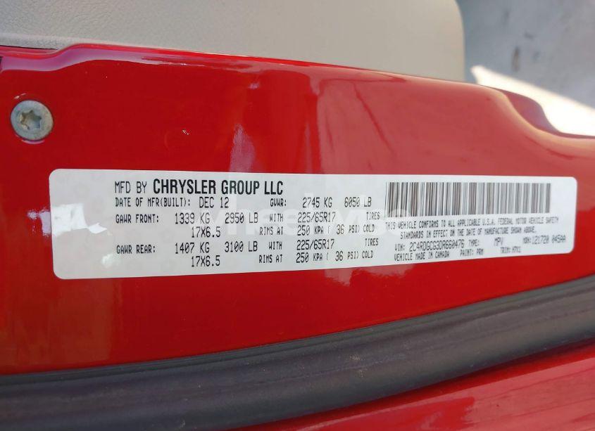 Photo 9 of 2013 Dodge Grand CARAVAN SXT (VIN 2C4RDGCG3DR660476)