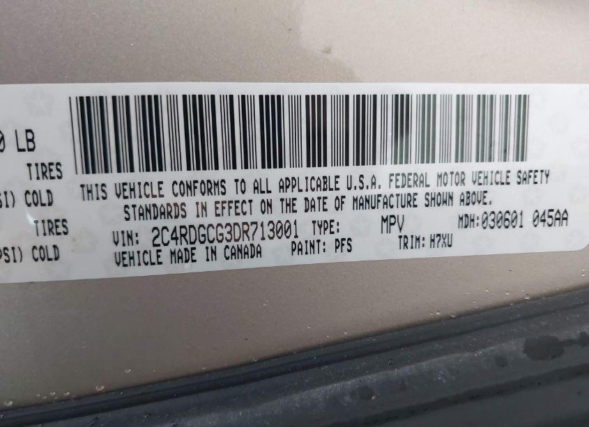 Photo 9 of 2013 Dodge Grand CARAVAN SXT (VIN 2C4RDGCG3DR713001)