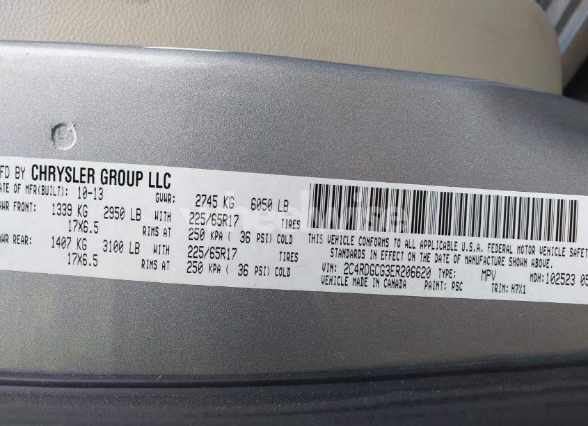 Photo 9 of 2014 Dodge Grand CARAVAN SXT (VIN 2C4RDGCG3ER206620)