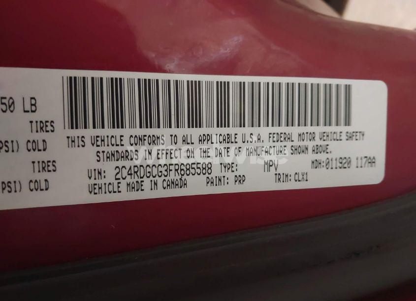 Photo 9 of 2015 Dodge Grand CARAVAN SXT PLUS (VIN 2C4RDGCG3FR685588)