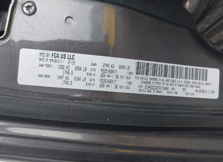 Photo 9 of 2015 Dodge Grand CARAVAN SXT PLUS (VIN 2C4RDGCG3FR710084)