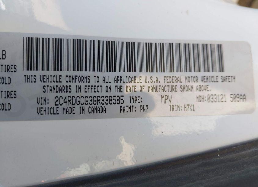 Photo 9 of 2016 Dodge Grand CARAVAN SXT (VIN 2C4RDGCG3GR338585)