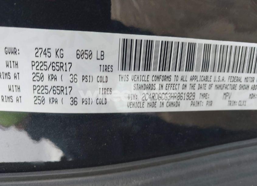 Photo 9 of 2017 Dodge Grand CARAVAN SXT (VIN 2C4RDGCG3HR861929)