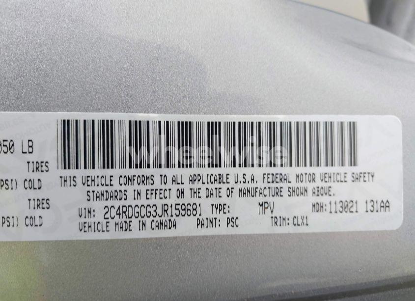 Photo 9 of 2018 Dodge Grand CARAVAN SXT (VIN 2C4RDGCG3JR159681)