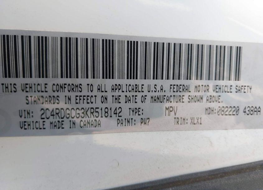 Photo 9 of 2019 Dodge Grand CARAVAN SXT (VIN 2C4RDGCG3KR518142)