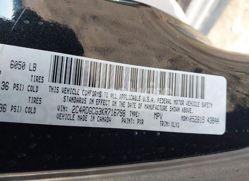 Photo 9 of 2019 Dodge Grand CARAVAN SXT (VIN 2C4RDGCG3KR716798)