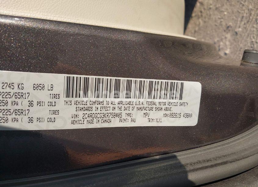 Photo 9 of 2019 Dodge Grand CARAVAN SXT (VIN 2C4RDGCG3KR758405)