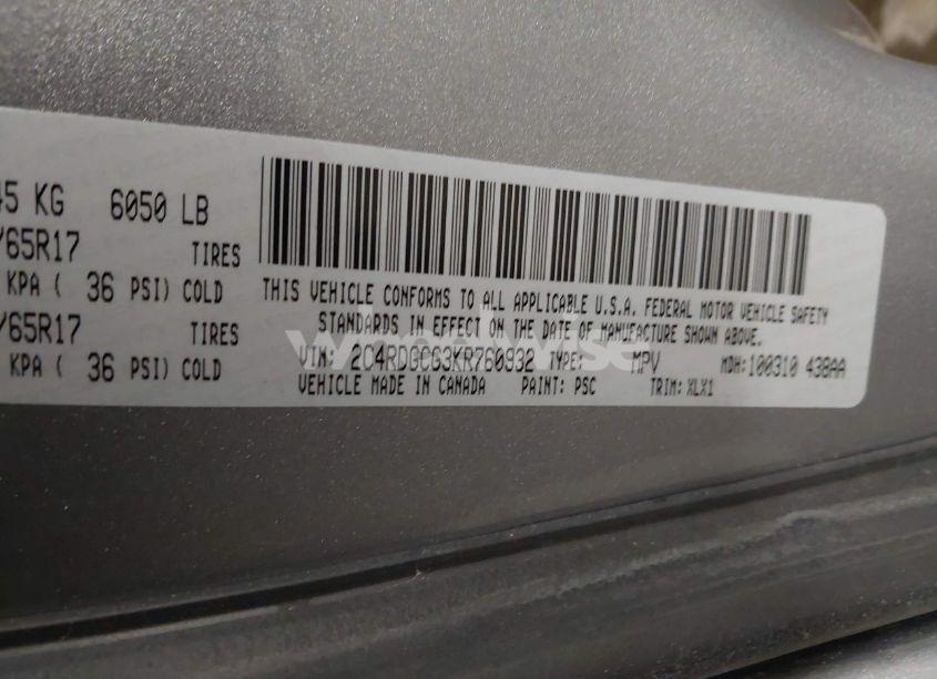 Photo 9 of 2019 Dodge Grand CARAVAN SXT (VIN 2C4RDGCG3KR760932)