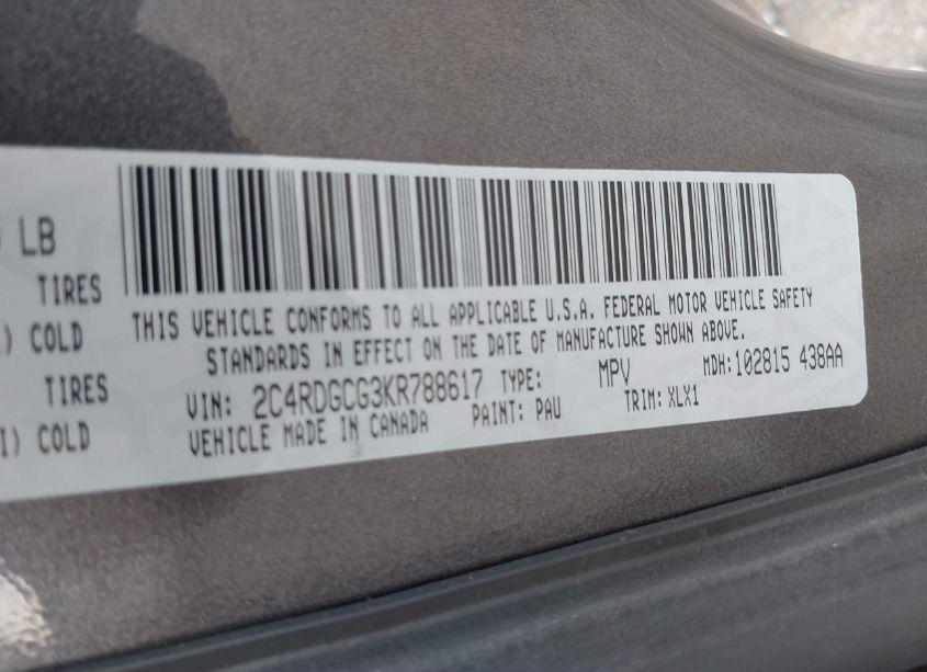 Photo 9 of 2019 Dodge Grand CARAVAN SXT (VIN 2C4RDGCG3KR788617)