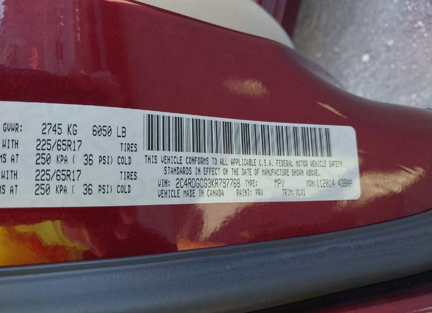 Photo 9 of 2019 Dodge Grand CARAVAN SXT (VIN 2C4RDGCG3KR797768)