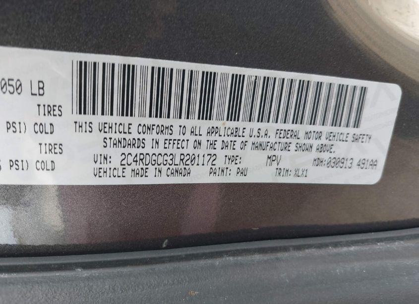 Photo 9 of 2020 Dodge Grand CARAVAN SXT (VIN 2C4RDGCG3LR201172)