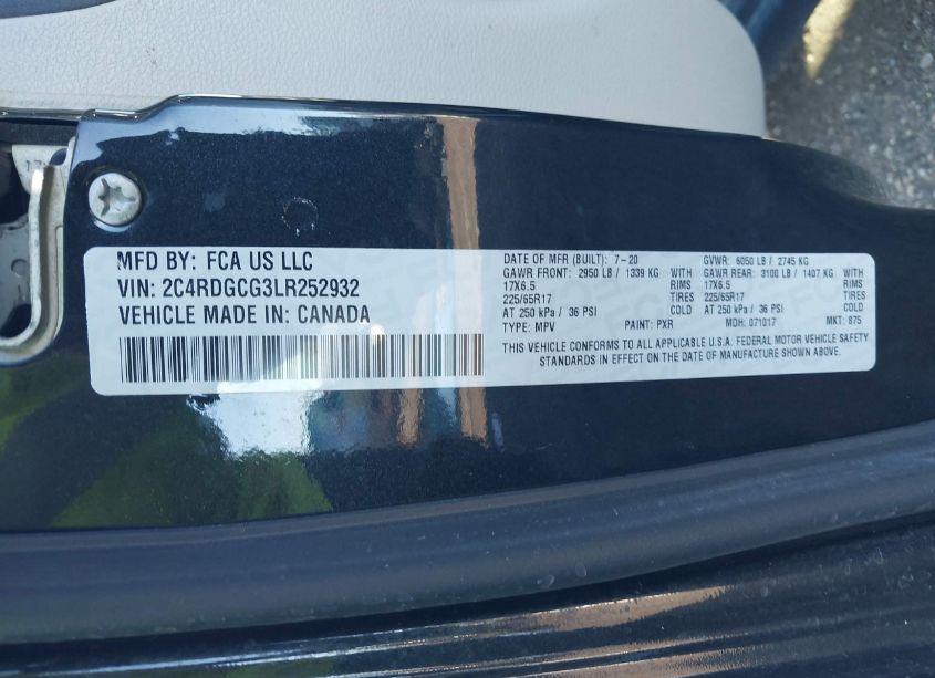 Photo 9 of 2020 Dodge Grand CARAVAN SXT (VIN 2C4RDGCG3LR252932)