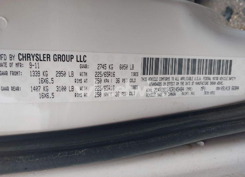 Photo 9 of 2012 Dodge Grand CARAVAN SXT (VIN 2C4RDGCG4CR145484)