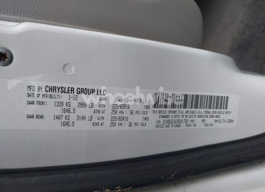 Photo 9 of 2012 Dodge Grand CARAVAN SXT (VIN 2C4RDGCG4CR241728)