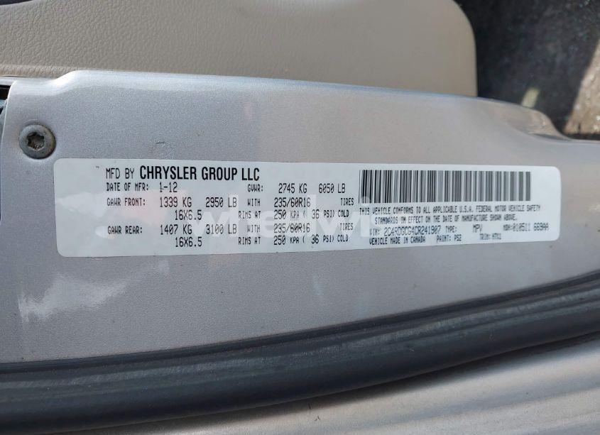 Photo 9 of 2012 Dodge Grand CARAVAN SXT (VIN 2C4RDGCG4CR241907)