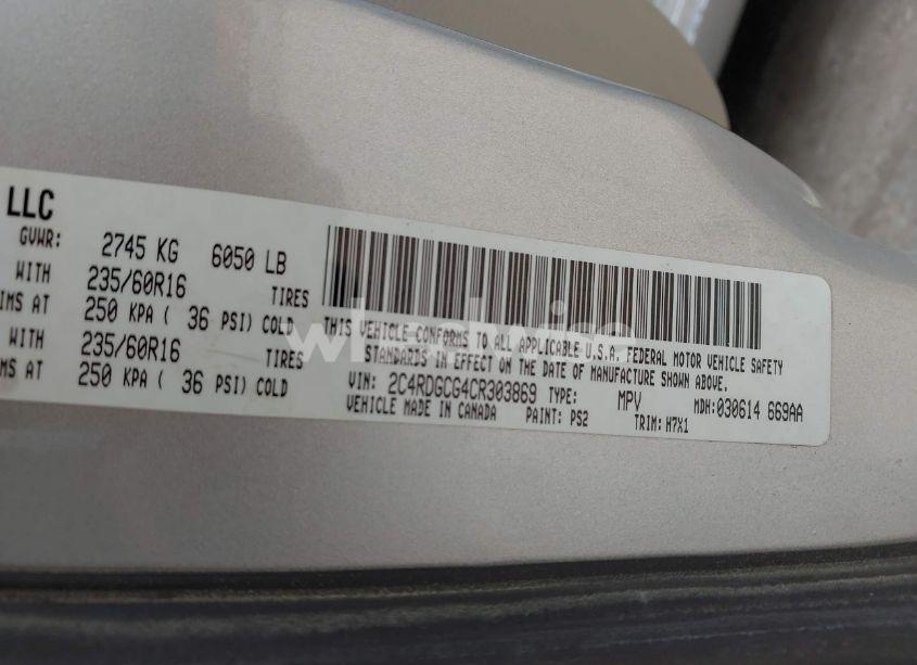 Photo 9 of 2012 Dodge Grand CARAVAN SXT (VIN 2C4RDGCG4CR303869)