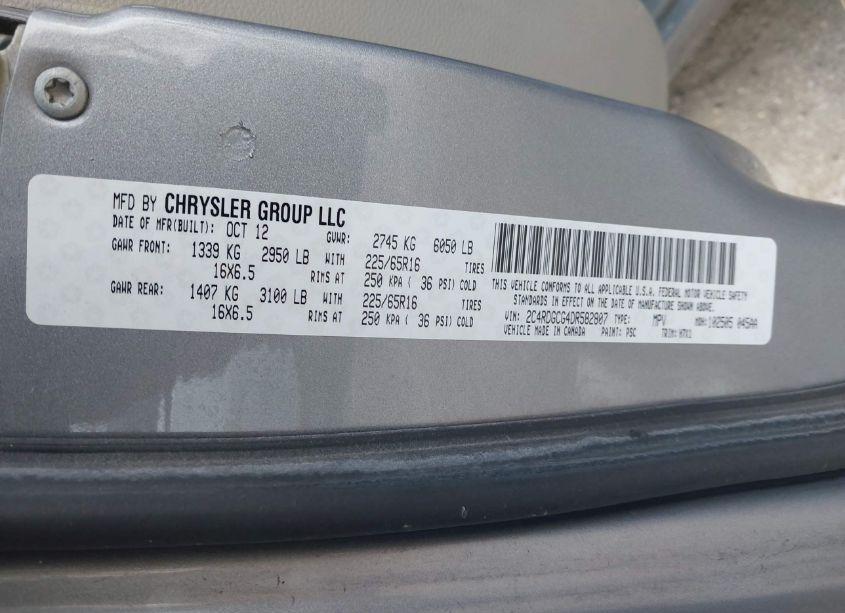 Photo 9 of 2013 Dodge Grand CARAVAN SXT (VIN 2C4RDGCG4DR582807)