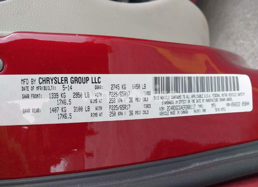 Photo 9 of 2014 Dodge Grand CARAVAN SXT (VIN 2C4RDGCG4ER388117)