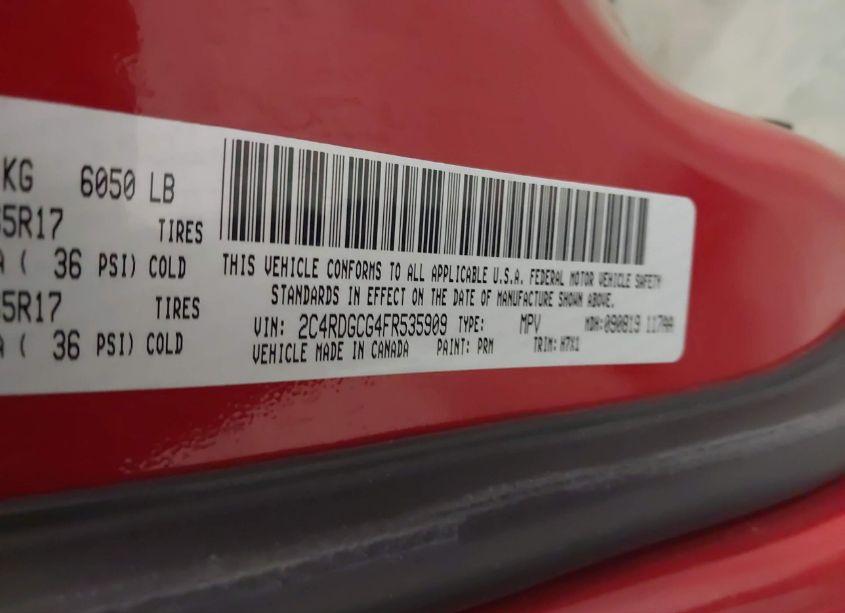 Photo 9 of 2015 Dodge Grand CARAVAN SXT (VIN 2C4RDGCG4FR535909)