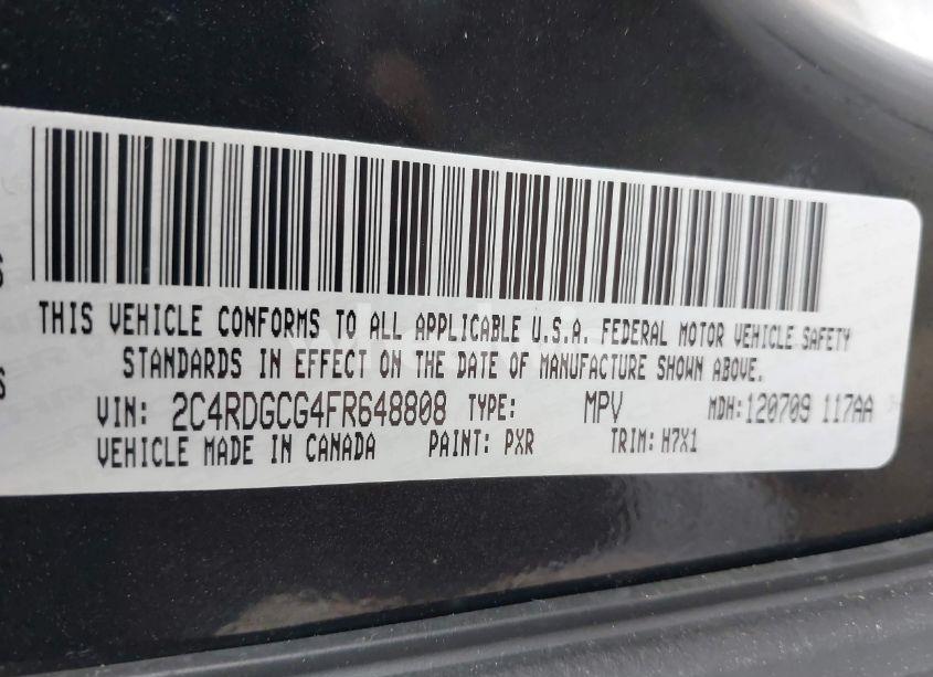 Photo 9 of 2015 Dodge Grand CARAVAN SXT (VIN 2C4RDGCG4FR648808)