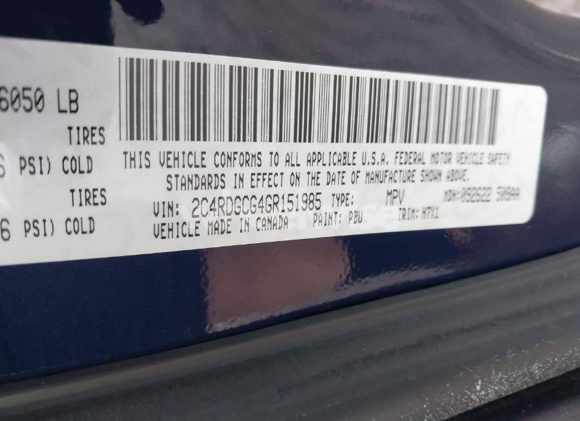 Photo 9 of 2016 Dodge Grand CARAVAN SXT (VIN 2C4RDGCG4GR151985)