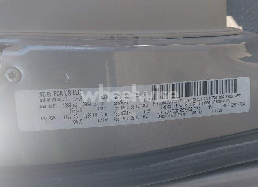 Photo 9 of 2016 Dodge Grand CARAVAN SXT (VIN 2C4RDGCG4GR276436)