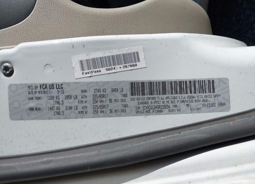 Photo 9 of 2016 Dodge Grand CARAVAN SXT (VIN 2C4RDGCG4GR333654)