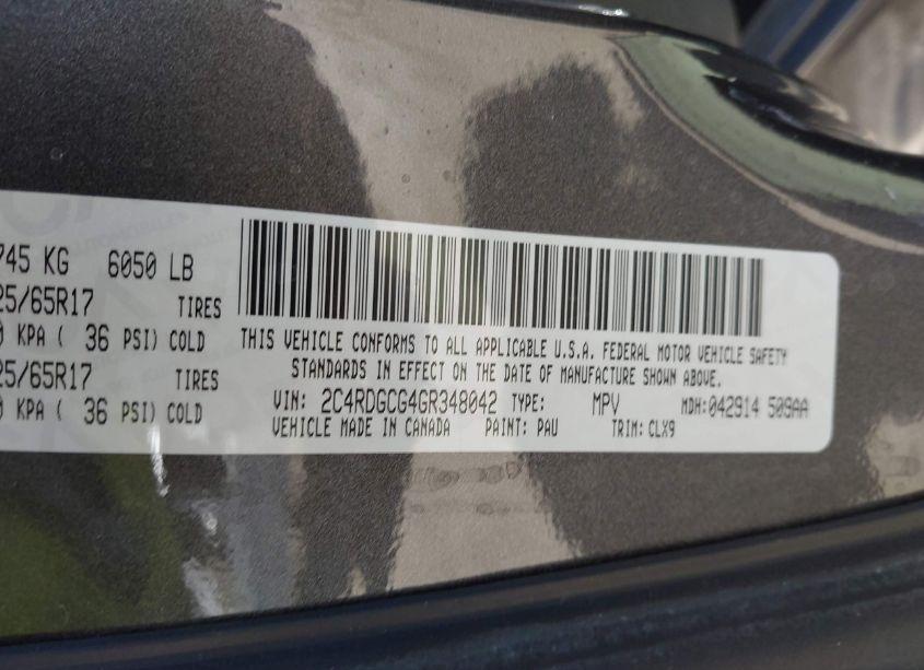 Photo 9 of 2016 Dodge Grand CARAVAN SXT (VIN 2C4RDGCG4GR348042)