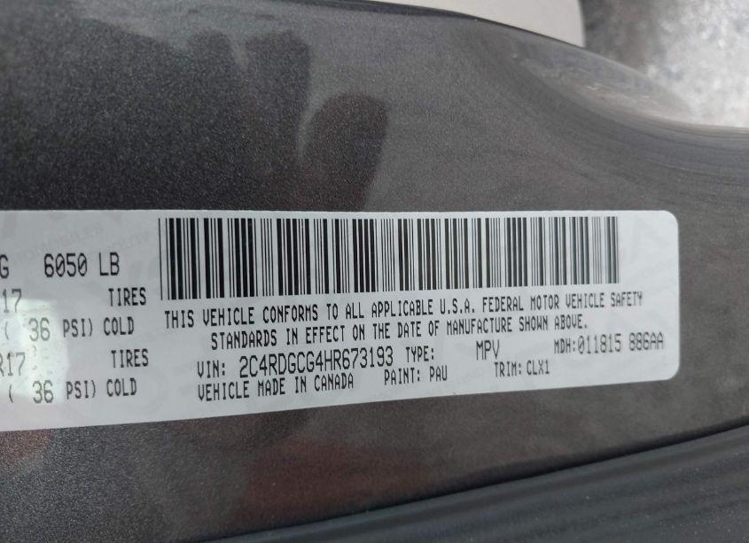 Photo 9 of 2017 Dodge Grand CARAVAN SXT (VIN 2C4RDGCG4HR673193)