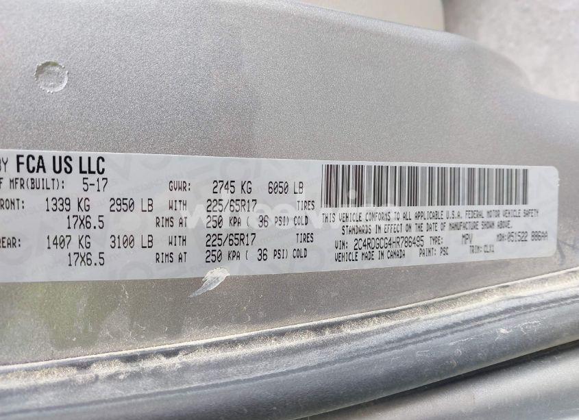 Photo 9 of 2017 Dodge Grand CARAVAN SXT (VIN 2C4RDGCG4HR786495)